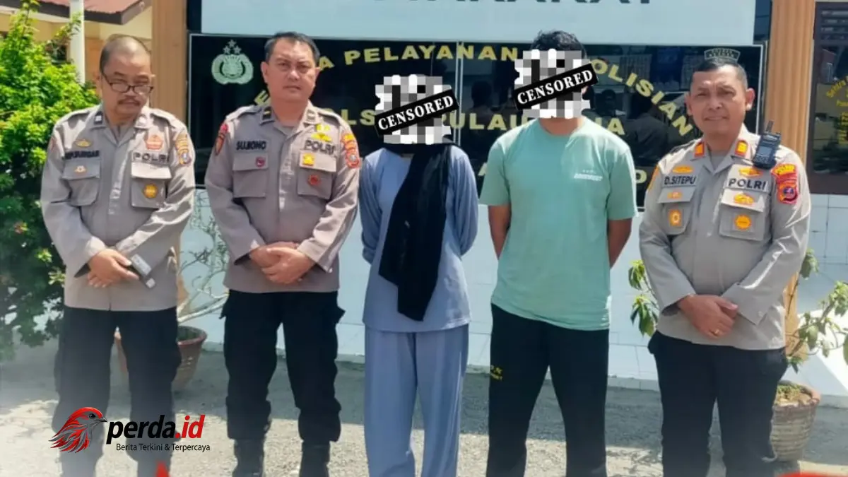 Tersangka sepasang kekasih pembuang bayi Aisyah Aek Loba diamankan di Polsek Pulau Raja