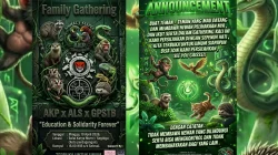 Banner Resmi Acara Family Gathering Satwa Komunitas AKP di Balai Karya Murni Perdagangan, Minggu 19 April 2026.