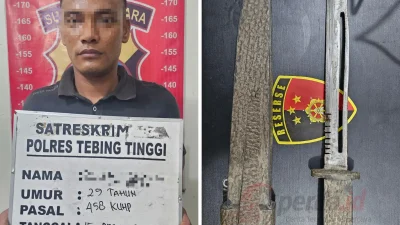 Tim Opsnal Sat Reskrim Polres Tebing Tinggi mengamankan pelaku pembunuhan berinisial RP di Kabupaten Batu Bara.