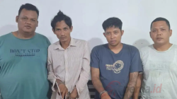 Polisi mengamankan barang bukti sabu 2,69 gram dan tersangka pengedar narkoba di Polsek Bandar Huluan, Simalungun.